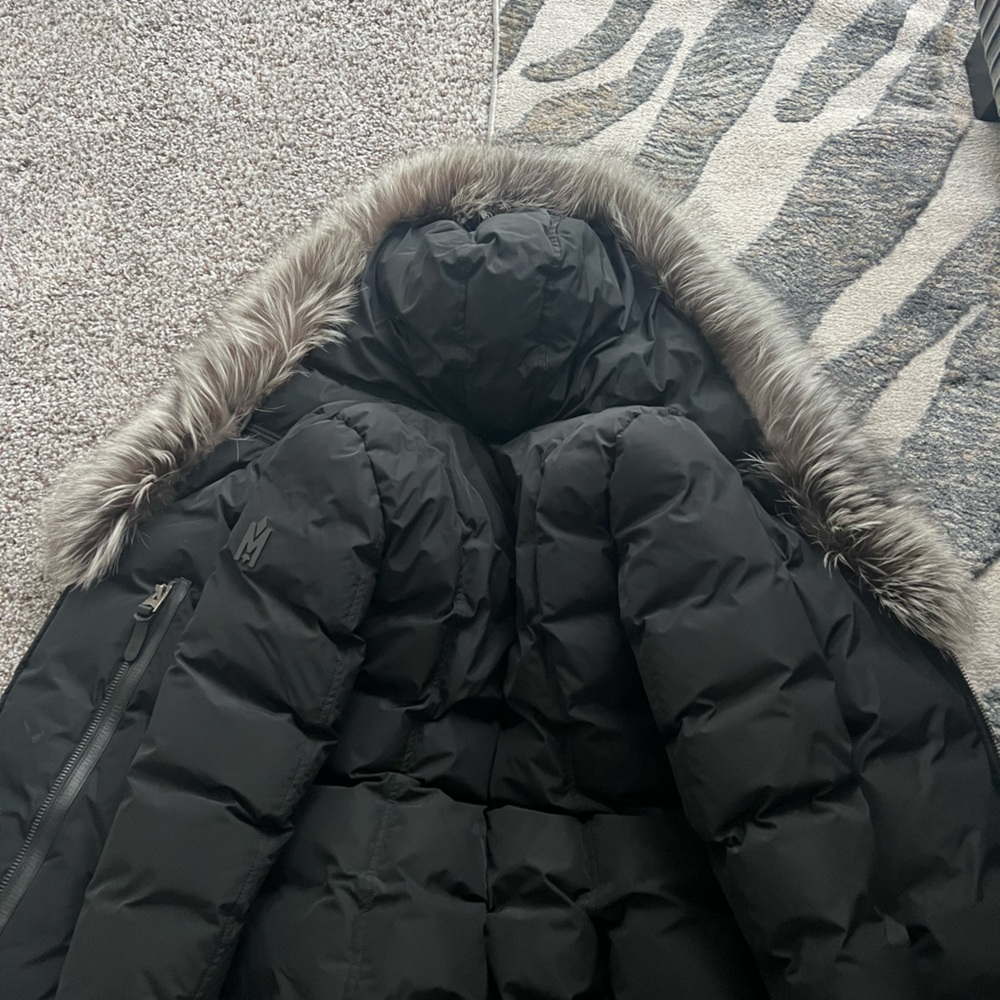 MACKAGE ADALI Down coat with silver fox fur Signature Mackage Collar